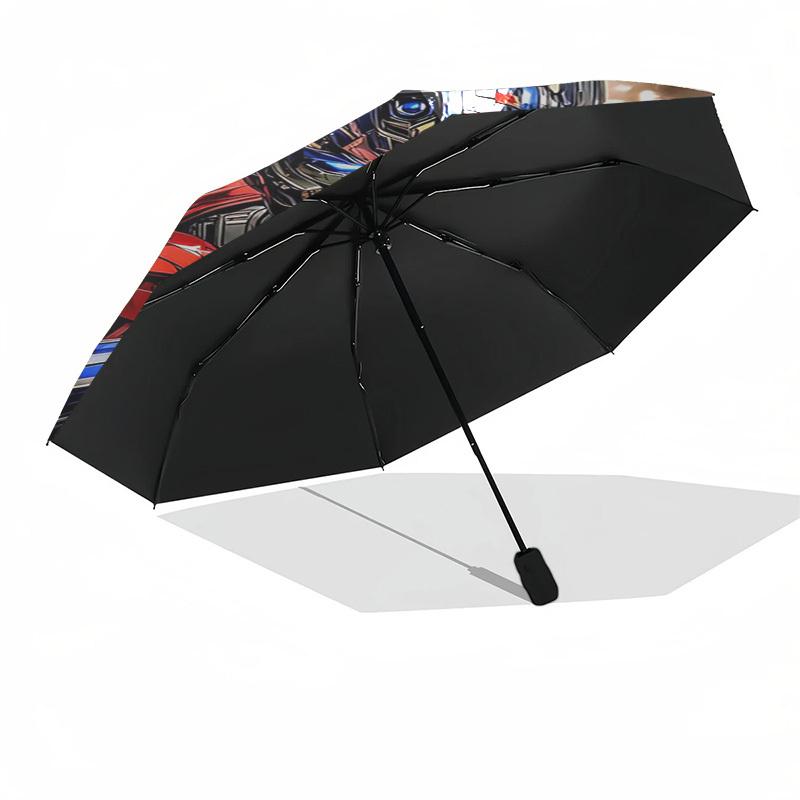 Transformers, Optimus Prime Themed Automatic Opening and Closing Umbrella, Compact Travel Umbrella, Lightweight and Portable, Suitable for B