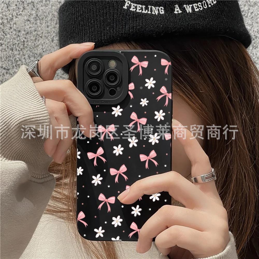 Daisy Bow Is Suitable for Apple 17 Mobile Phone Case Iphone16promax All-inclusive 15 Anti-drop 14 Protective Case 11.