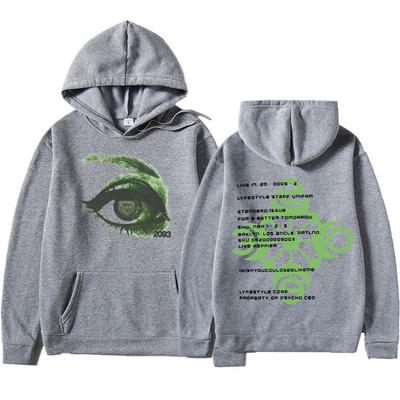 Bluza z kapturem z nadrukiem oka Yeat Lyfestyle 2093 Album Merch Pulowery Moda Bluzy Męska Casual Y2K Top Estetyczny Długi Rękaw