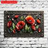 2D Flat 30*20cm, Vintage Floral Wooden Sign, Decorative Red Poppies Wall Art, Multipurpose Wall Hanging Plaque, Home Decor, Kitchen, Garden, Bedroom.