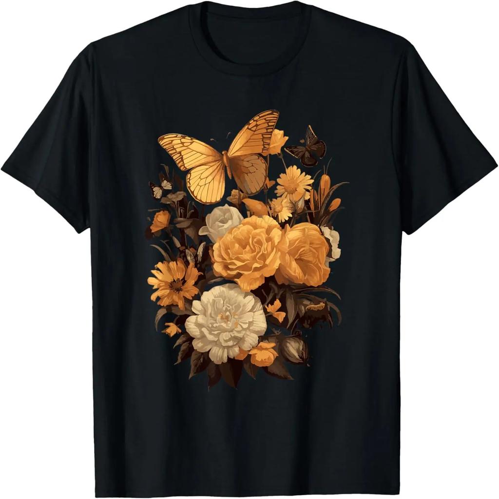 Vintage Flowers Floral Pressed Flower T-Shirt