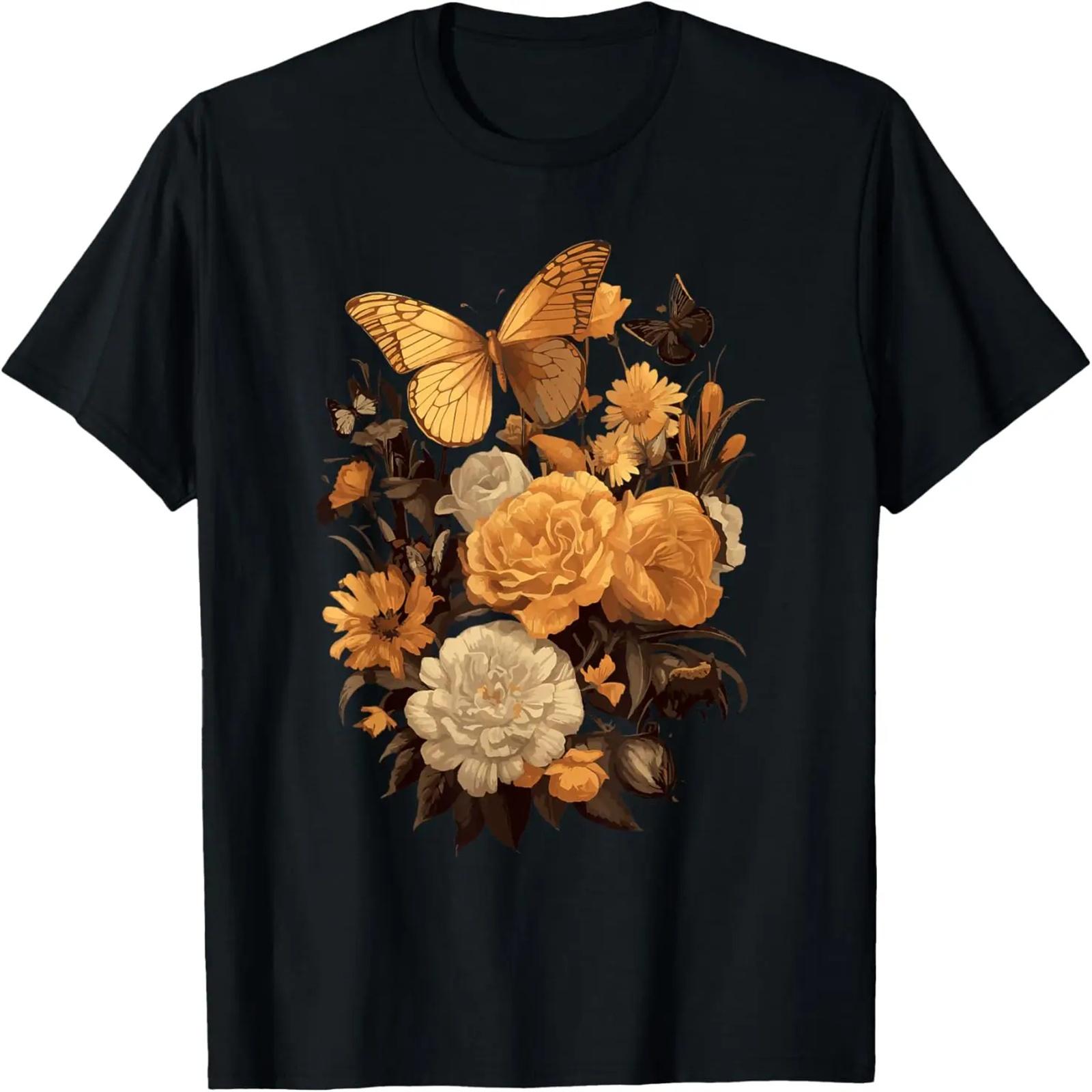 

Vintage Flowers Floral Pressed Flower T-Shirt XXXXXL чёрный