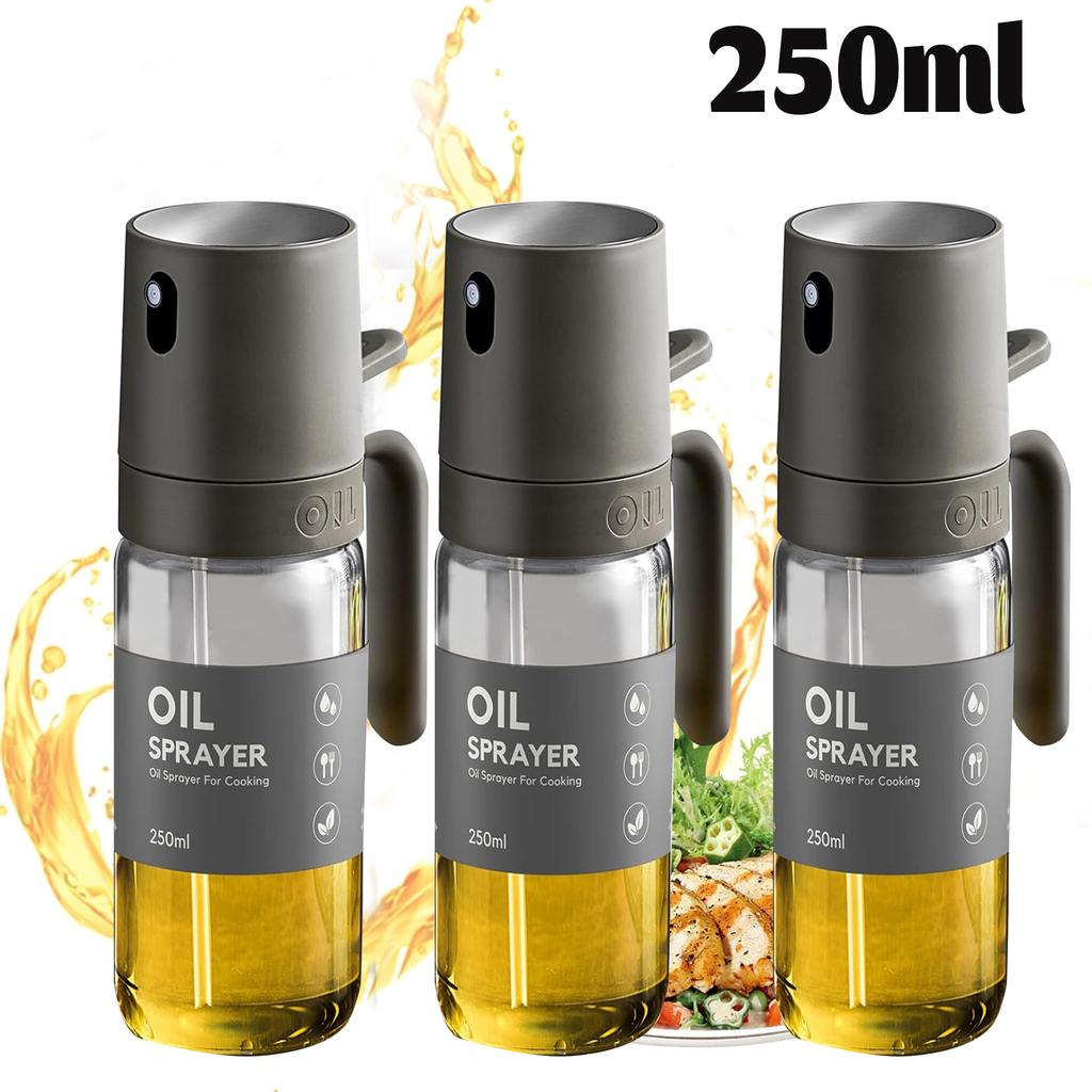 250ml 2in1 Glass Oil Sprayer Bottle for Cooking Oil Dispensers BBQ Olive Oil Sprayer Jar Mister for Air Fryer Baking Kitchen