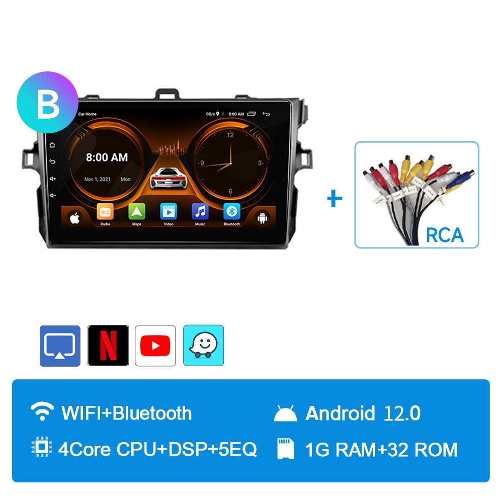 

JIUYIN 9 Android 12 Carplay автомобильный стерео радиоприемник для Toyota Corolla E140 E150 2006 - 2012 мультимедийный проигрыватель 2 Din GPS DVD динамики CHINA