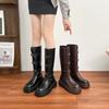 Grape mother winter new long knight boots women wear high-end boots small thick-soled heightening women's boots