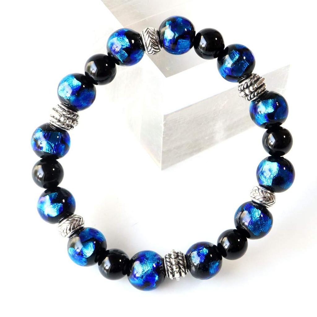 [GOLD STONE] Natural Stone Power Stone Bracelet, Firefly Glass, Onyx Accessory