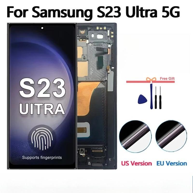 6,8“ Super OLED für Samsung Galaxy S23 Ultra S918 LCD-Display Touchscreen-Digitizer-Baugruppe Unterstützung für Fingerabdruck und S-Pen