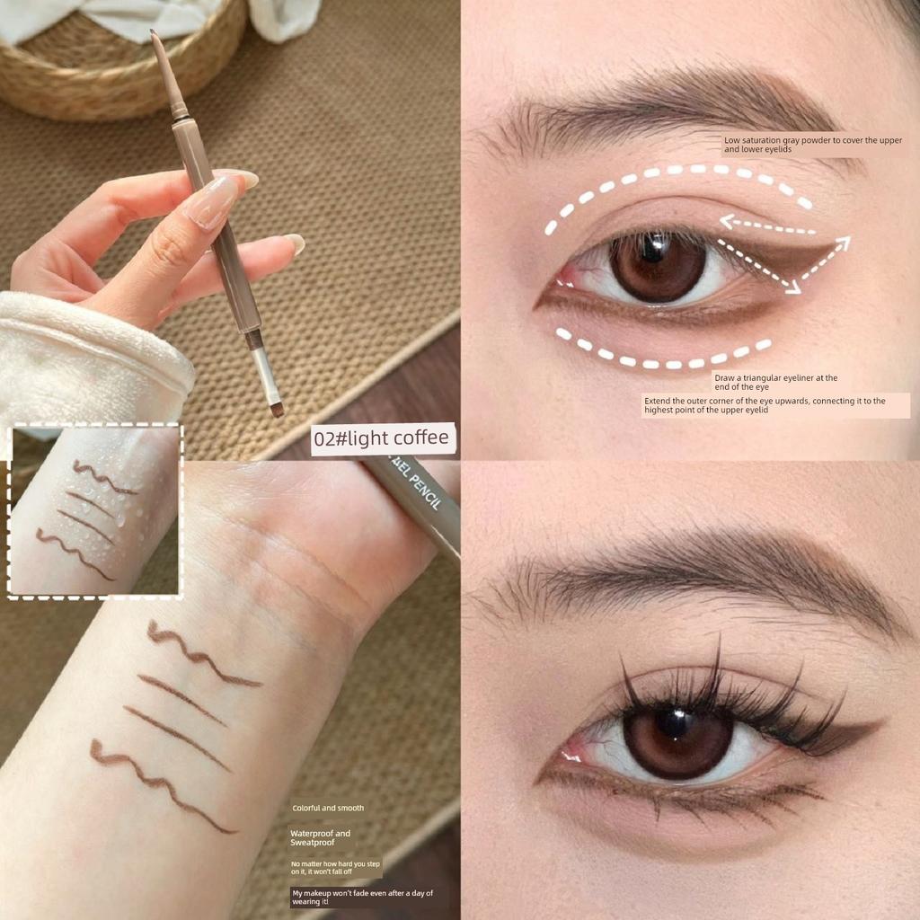 Cute and Sad Little Crybaby~ Gel Eyeliner Pen for Slightly Red Eyelids, Gentle and Long-Lasting Double-Ended Eyeliner Pen