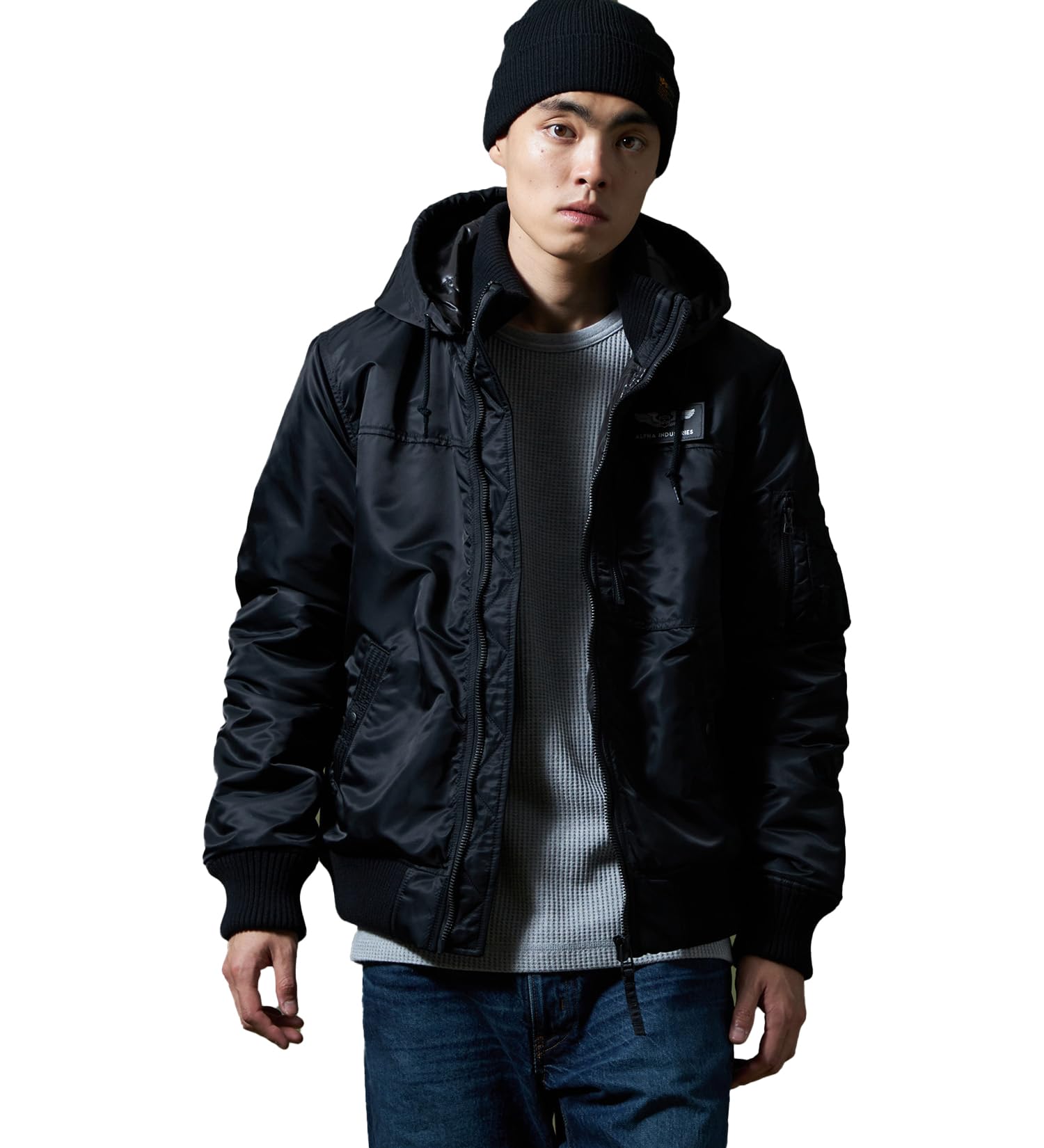 

ALPHA INDUSTRIES Куртка с капюшоном в рубчик TA1716 Мужская Размер L ЧЕРНЫЙ чёрный