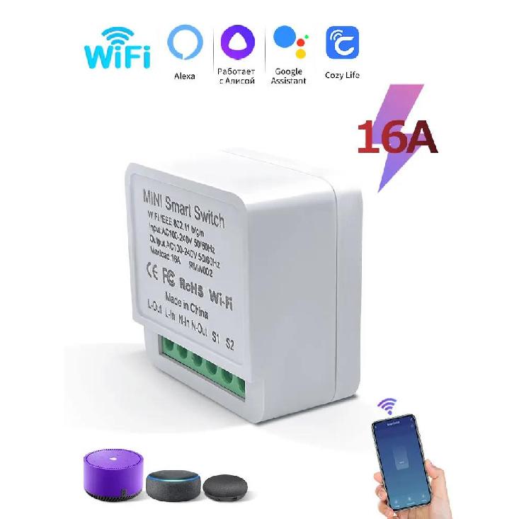 16/20A Wifi Smart Switch Alexa Google Home Alice 2-way DIY Mini Automation Module for Led Lighting Cozylife Remote Voice Control