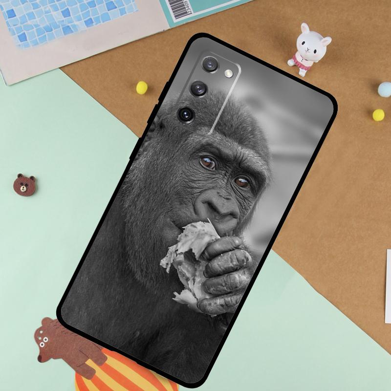 Affe Gorilla Menschenaffe Baby Weiche Hülle Für Samsung Galaxy S24 Ultra S9 S10 S20 S22 S21 Plus S23 FE S25 Ultra Funda Abdeckung