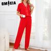GMXIA Pajamas Women's Models Spring and Summer Short-sleeved Trousers Homewear Two-piece Set