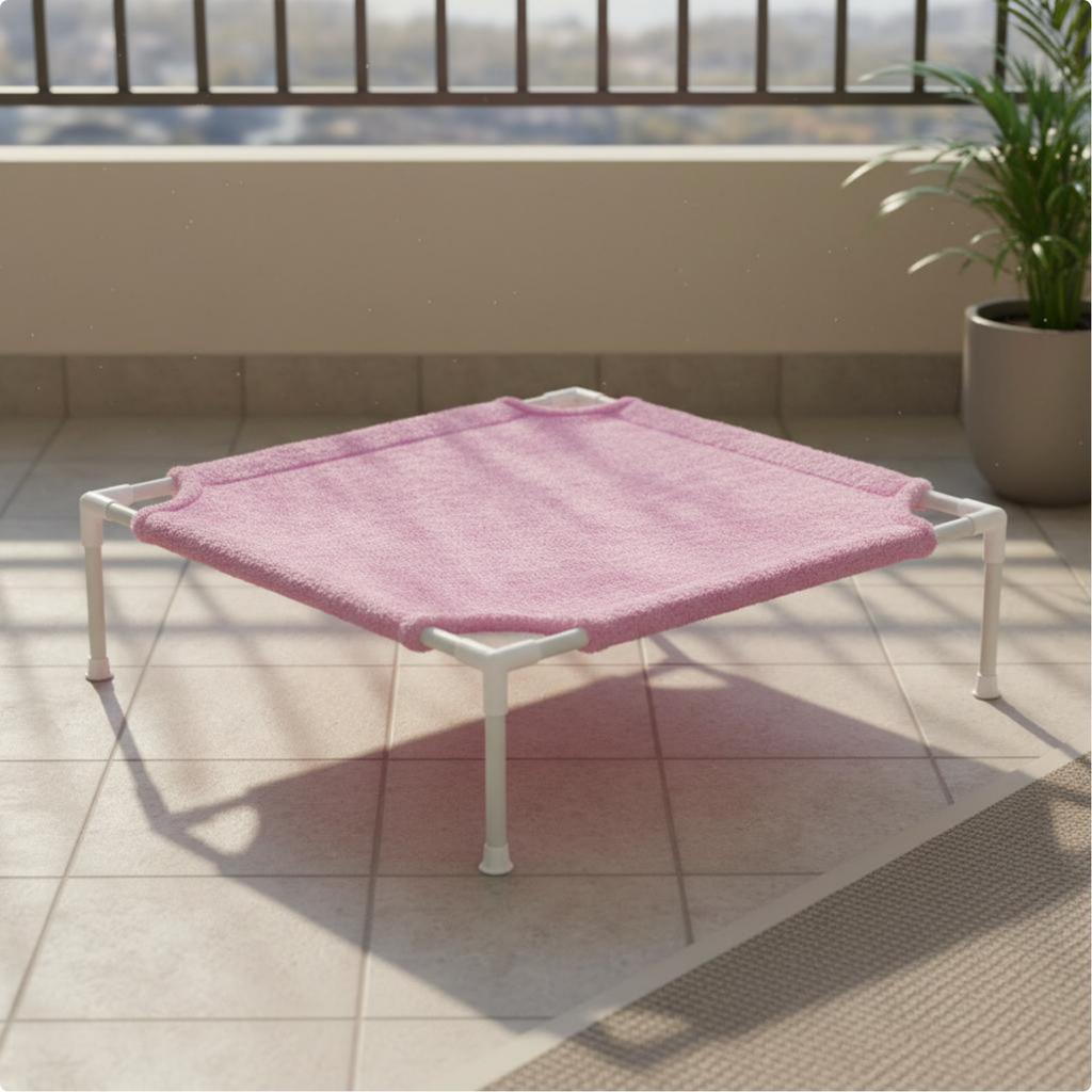Elevated Pet Bed Sturdy Frame Machine Washable Dog Cat Bed Raised Pet Cot Lightweight Raised Dog Lounger Easy to Assemble