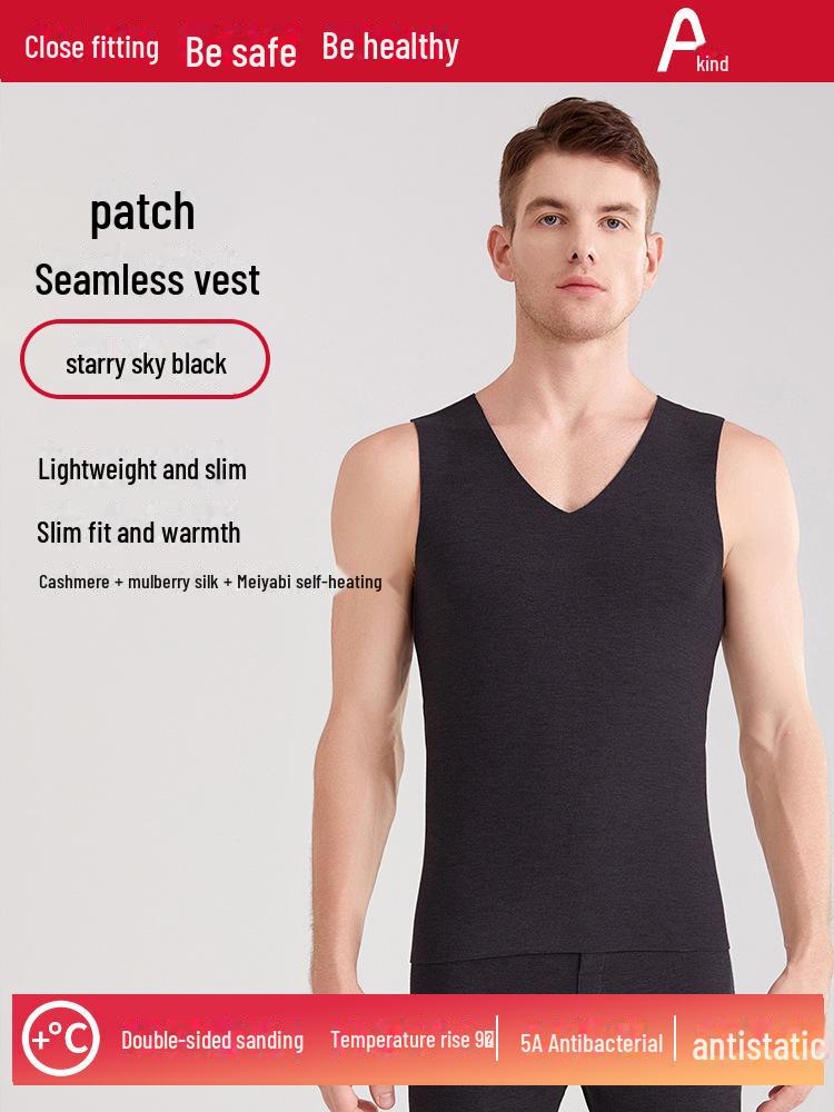 

Мужское термобелье из немецкого кашемира: Шелковый обогрев, толстый флис, теплый жилет XL/175