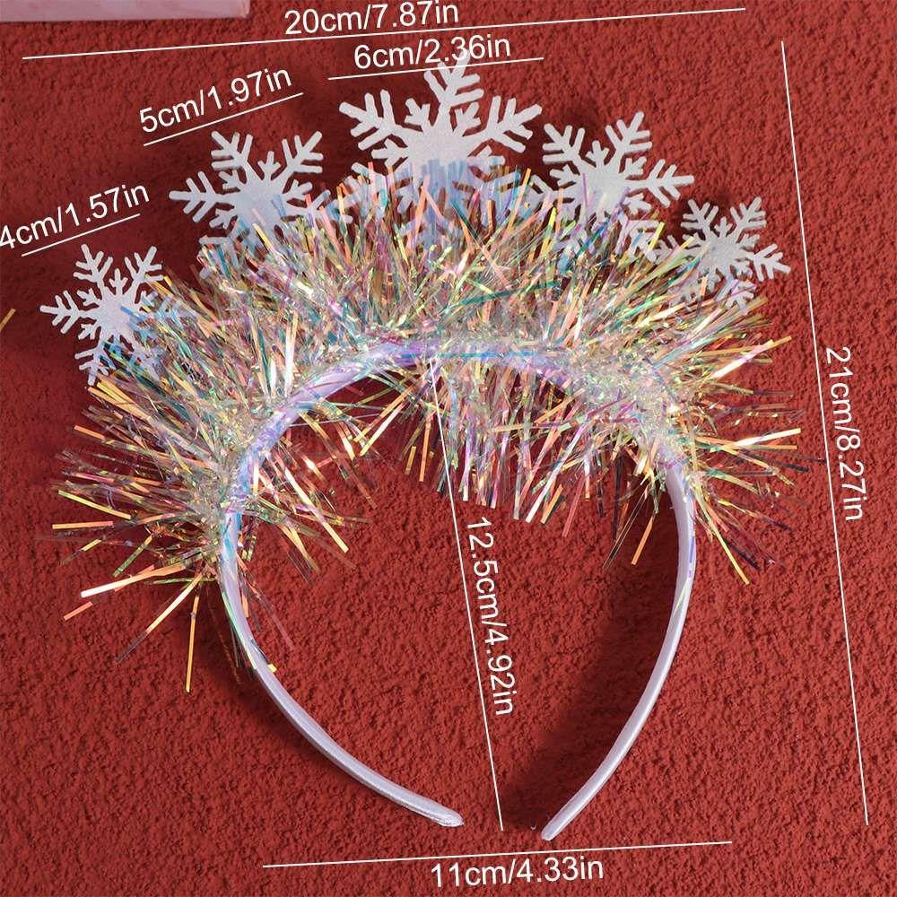 Sequin Christmas White Snowflake Headbands Plastic Non-slip Snowflake Headdress Exquisite Wear-resistant Cosplay Headbands