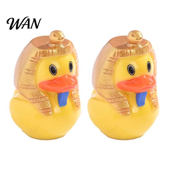 Egyptian Culture Duck Design 2 Pcs Mini Resin Figurine, Cute Tiny Ancient Sphinx Beach-themed Decor Pharaoh Figures for Home Office Table Decor, Micro A
