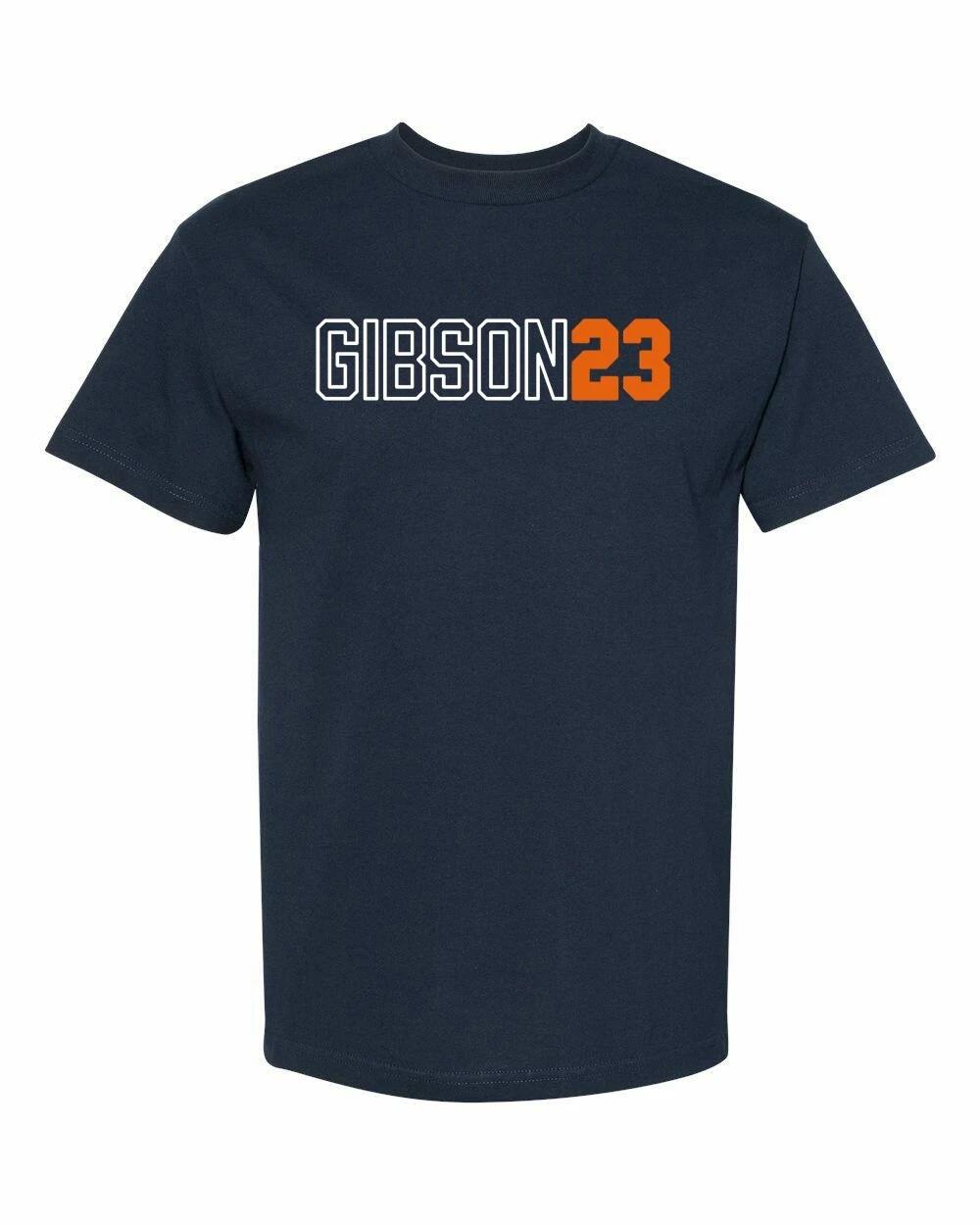 ДЕТРОЙТ Название и номер GIBSON #23 Унисекс Футболка S-XL БЕСПЛАТНАЯ ДОСТАВКА! L