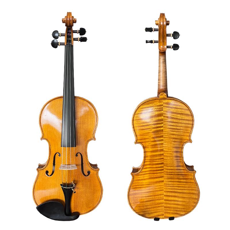 

Все однотонные красивые пламенные клены золотисто-желтого цвета, скрипка ручной работы для профессионального игрока