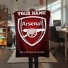 1PC Custom Name Arsenal Patterned Flannel Blanket Suitable For All Seasons for Home Decor Warmth and Comfort Gifts Holiday Present
