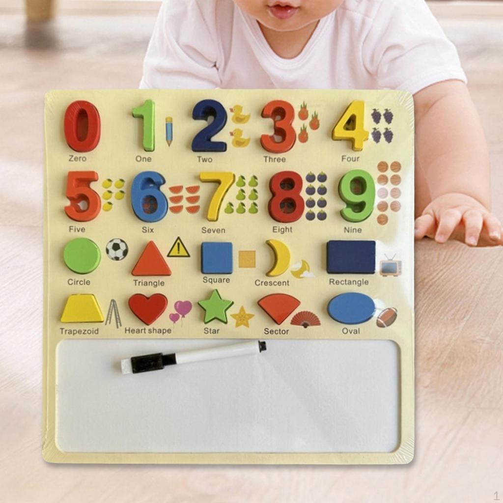 Number Puzzles Board 30x30cm Motor Skills Valentines Day Gifts Preschool Learning