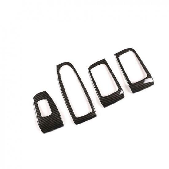 Glass Window Lifting Panel Decor Fit For Benz S-Class 2014- ABS Carbon Fiber