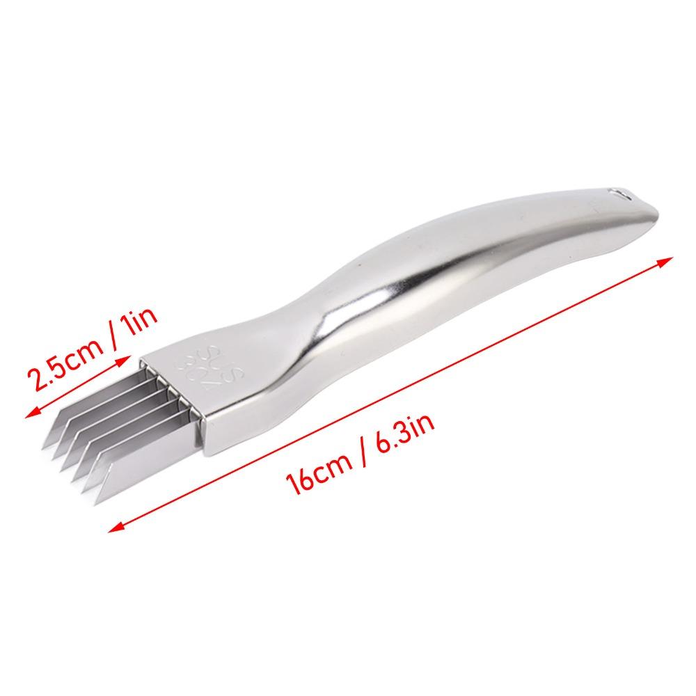 Cortador de Cebolleta de Acero Inoxidable Afilado Ultra Fino Cortador de Verduras Múltiples Cuchillas Eficiente Rebanador de Cebolleta Preparación de Alimentos
