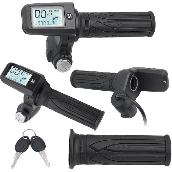 

E-Bike Twist-Throttle 24-72V Electric Scooter Bike Grip Handlebar LED Display 3-Speed Adjustable Throttle Grip For Electric Bikes Scooters(6pin) 6pin