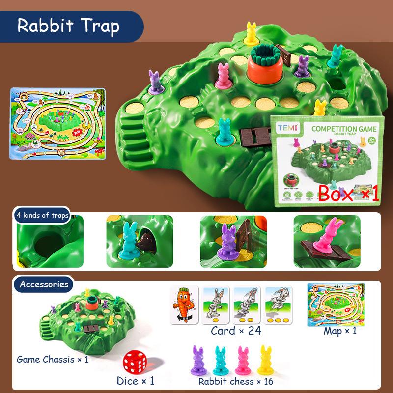 Carrot Rabbit Trap Table Board Defend Game Challenge Parent-Child Family Party Interactive Educational Puzzle Puzzle Toys Gifts