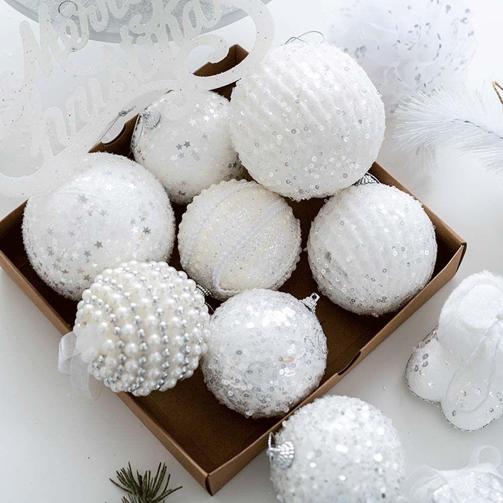 High-quality Foams Christmas Tree Balls 8cm Shiny Christmas Tree Pendant Sequin Hanging Xmas Baubles Christmas Party Supplies