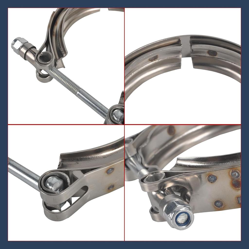 T304 Stainless Steel 3.0" ID To 4.0" ID Exhaust V-Band W/Clamps 3.0 Adapter Flange Reducer