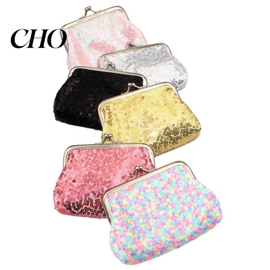 Lightweight Travel Coin Pouch Women Purse, with Metal Hinge And Kiss-lock Design, Portable Gold Lock Purse Mini Wallet, Sequined Glitter Vintage