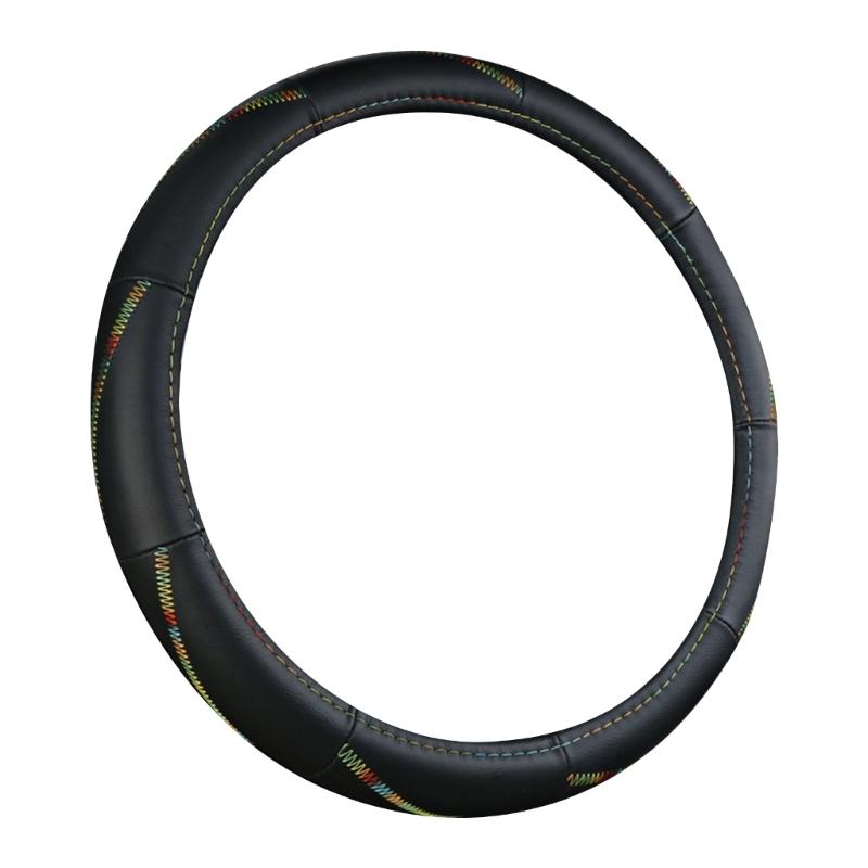 Leather Car Steering Wheel Universal 15'' Protector Cover Non-Slip Breathable