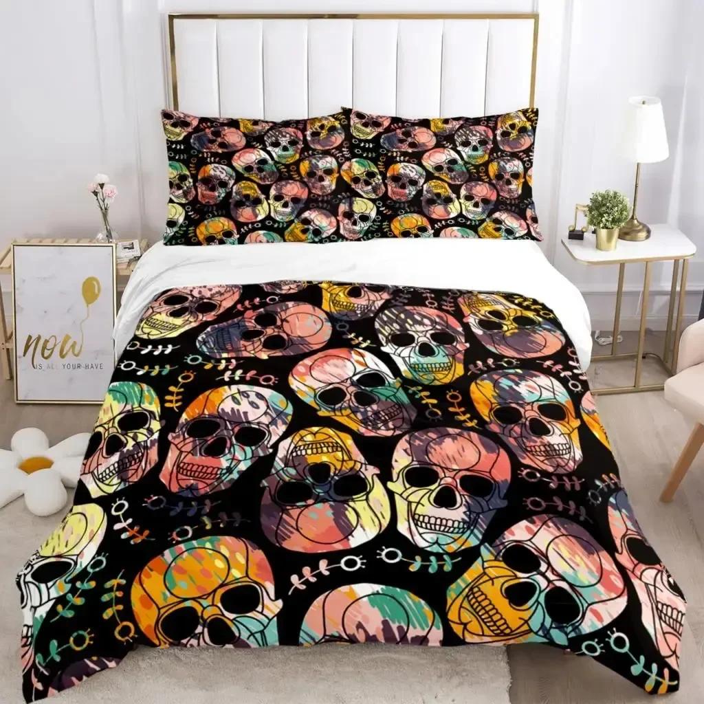 Comforter Skull Art Hd Print Comfortable Duvet Bedding Set Children Bedroom Decoration Home Textile
