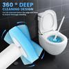 Toilet Brush with 16 Refill 43cm Long Handle Toilet Brush with Wall Mounted Holder 360° Deep Cleaning Toilets Scrubber Kit for Bathtub Sink Tile Wash