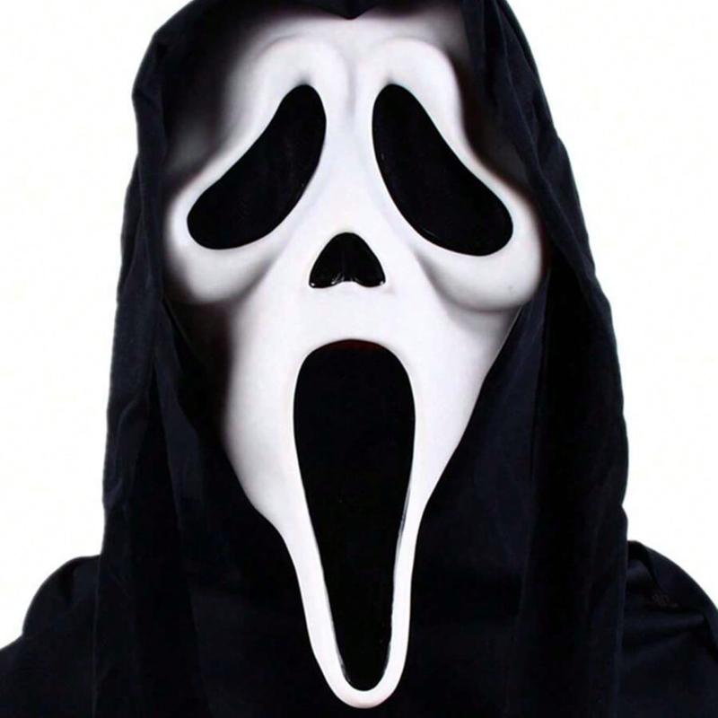 1 tk Halloweeni mask, Must pearätt skeleti peaga, Õudusmeigi mask Halloweeni tarvikud Lavashow rekvisiidid, Mask, Rollimängu mask