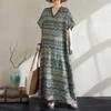 Summer Cotton and Linen Printed Loose and Simple Long Skirt, Women's Skirt Thin