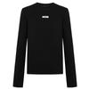 MO&Co. Women's Basic Cotton Blend Round Neck Long Sleeve T-Shirt