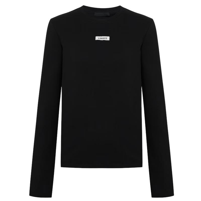 MO&Co. Women s Basic Cotton Blend Round Neck Long Sleeve T-Shirt M /165