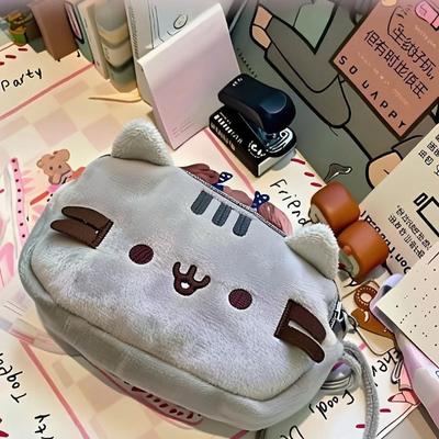 Gatto che fa il pisolino Gatto carino Astuccio pratico a doppio strato Astuccio per cancelleria da studente Borsa portaoggetti