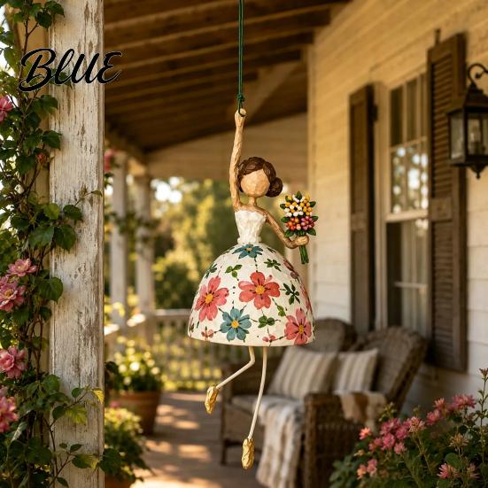 Graceful Silhouette Art Dancing Lady Hanging Ornament for Home Decor Elegant Sculpture Ornaments Creative Pendant Indoor Outdoor Window Porch Garden