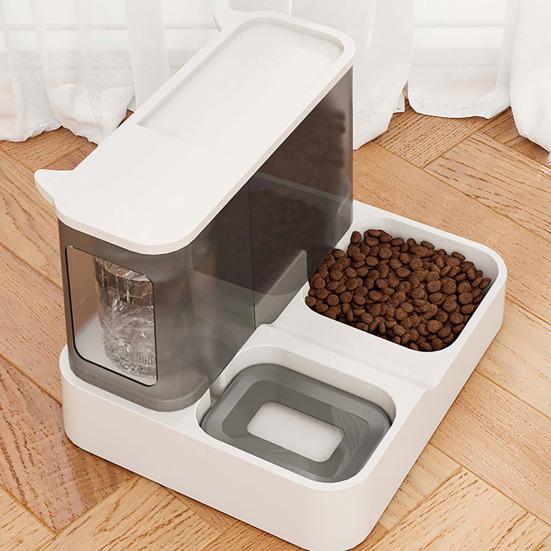 Automatic Cat Feeder And Water Dispenser 2-in-1 Detachable Food Feeder And Water Fountain for Indoor Small Dogs Cats