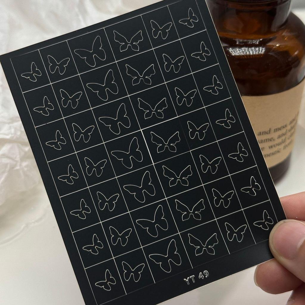 Nail Art Accessories: Adhesive Stickers, Star & Butterfly Designs, Glue Pads, Spray Paint, Small Decor Elements
