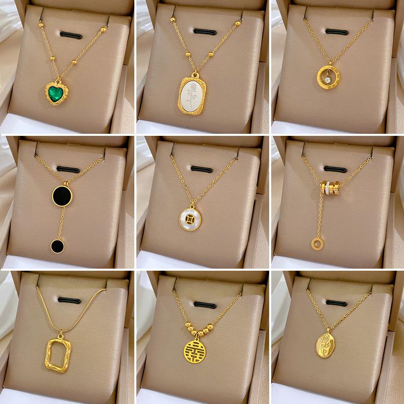 Geometric Animal Temperament Personality Minimalist Wind Furnace Real Gold Necklace Female Collarbone Chain