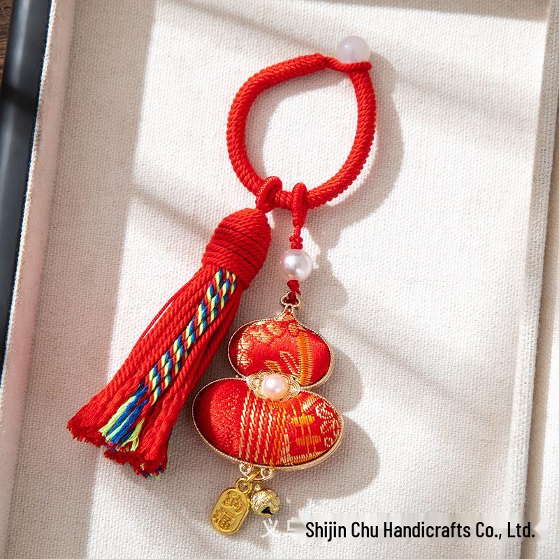 Handmade Brocade Gourd Pendant Keychain/Bag Charm