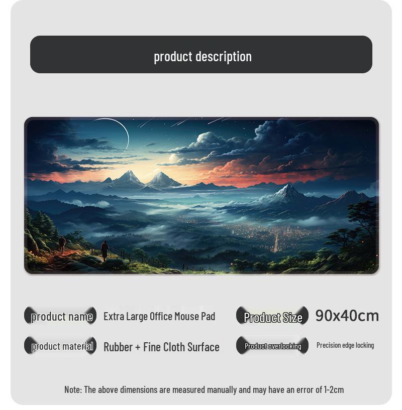 Extra Large Washable Mouse Pad - Aurora Landscape & Sunset Clouds Design, Thickened for Office and Gaming Desks