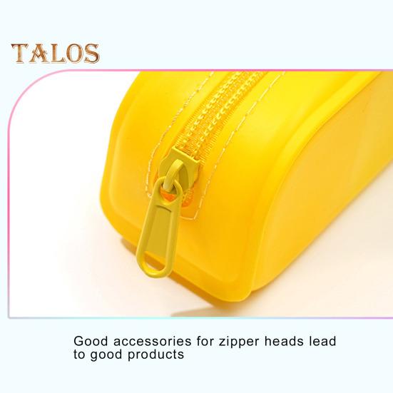 Silicone Pencil Case Gradient Color Pencil Bag Zipper Closure Lightweight Pencil Pouch Stationery Organizer