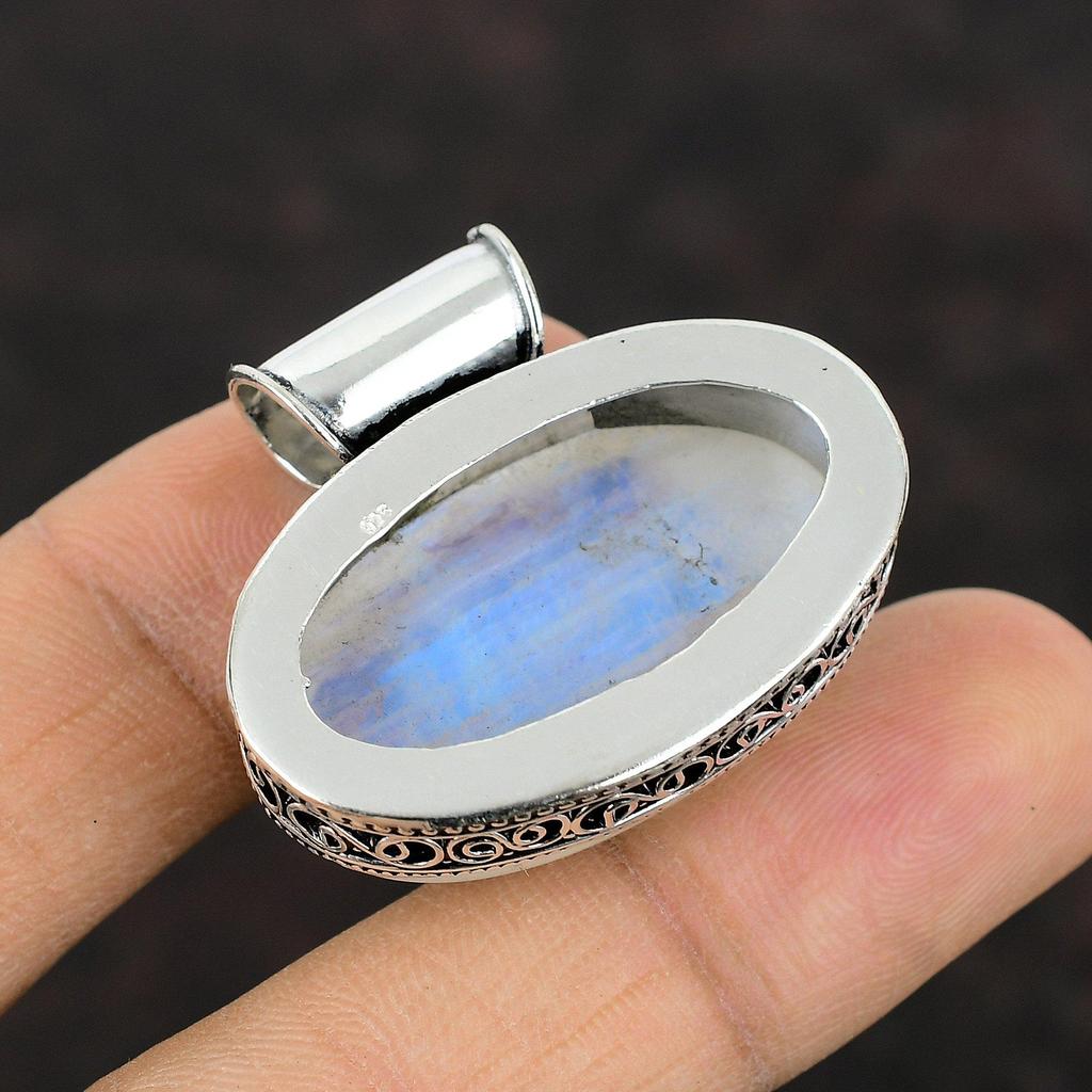 Rainbow Moonstone Pendant Handmade Amazing Pendant 925 Sterling Silver Pendant Vintage Jewelry Very Pretty Gemstone Pendant Jewelry For Gift