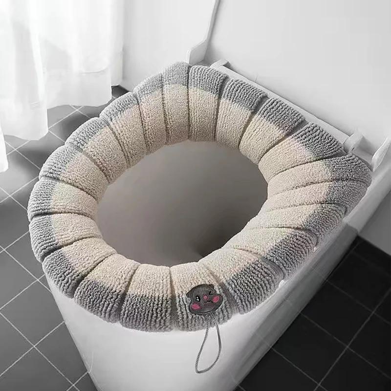 

Cute Pumpkin Pattern Universal Toilet Seat Cushion | Soft Warm Closestool Mat Bathroom Toilet Lid Accessories (Home Essentials)