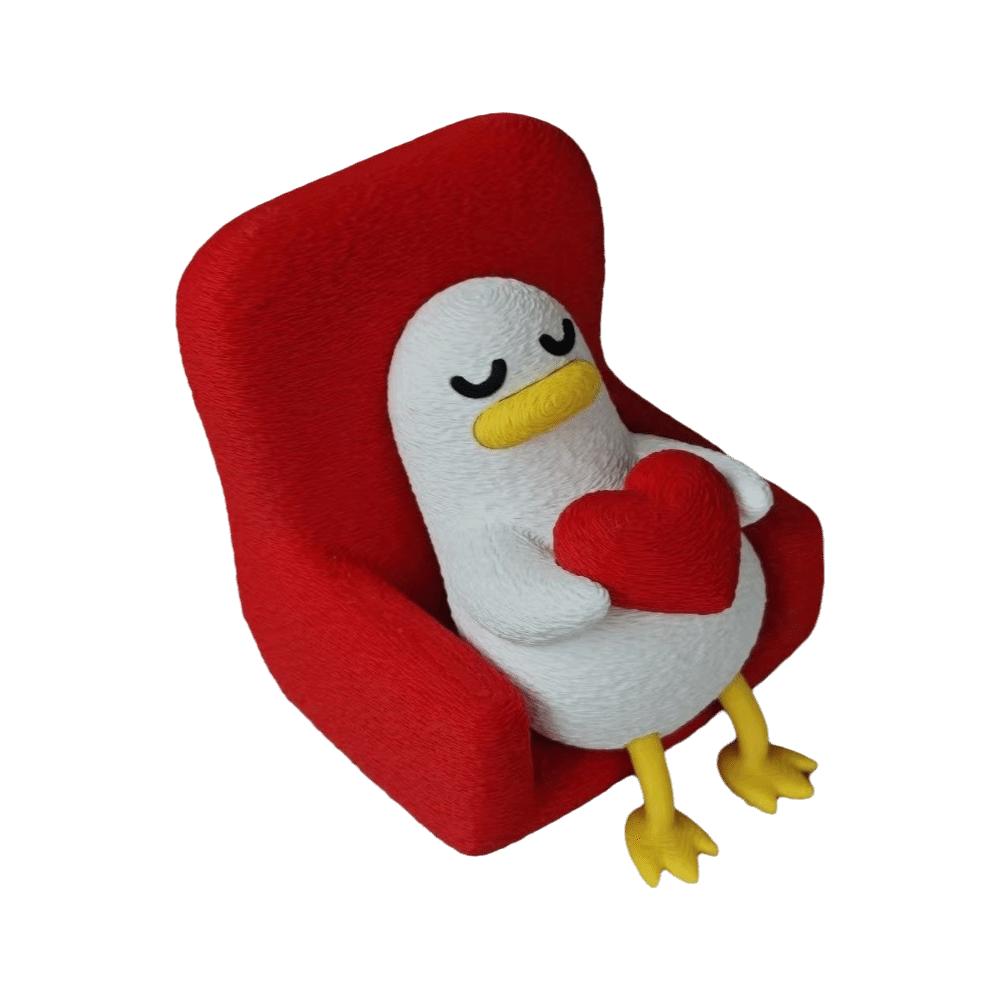 3D Printed Lazy Duck Figurine Decoration Desktop Ornaments Reading Duck Ornaments  Desktop Use