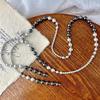 Retro Romantic Tassel Gradual Change Atmosphere Artificial Imitation Australian White Pearl Sweater Chain Necklace Collarbone Chain